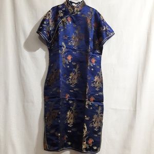 China Classical Satin  Cheongsam Qipao Dress